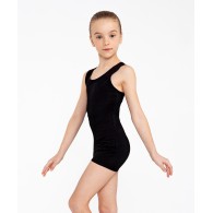 Купальник гимнастический Eva, без рукавов, хлопок, черный, детский